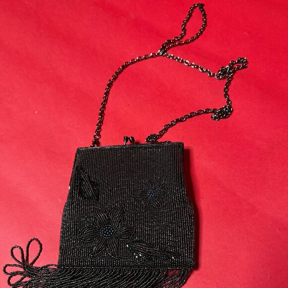 Vintage Beaded Fringe Evening Bag & 3D Cannes Cinema Art Plaque – Unique Gift - Picture 7 of 12